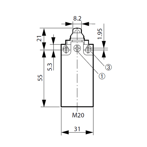 Eaton LS-S02 front dimensions