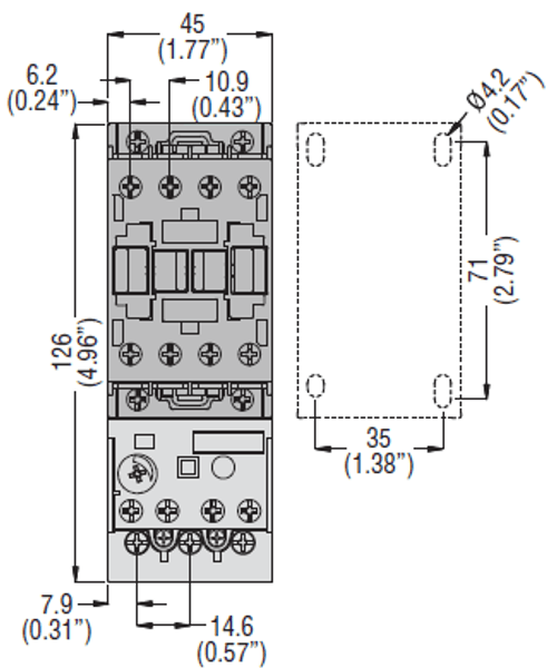 Lovato DPBF0910A front dimensions