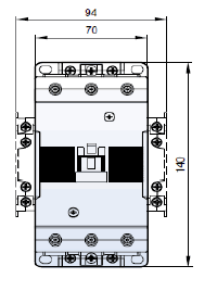 Benshaw RC-85A-56AC120 RediStart 85A 3-pole contactor front dimensions