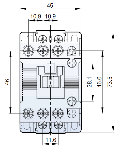 LS Electric MC-22B Metasol 22A 3-pole contactor dimensions