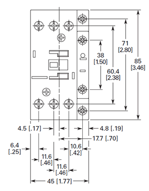 Moeller DILM32 front dimensions