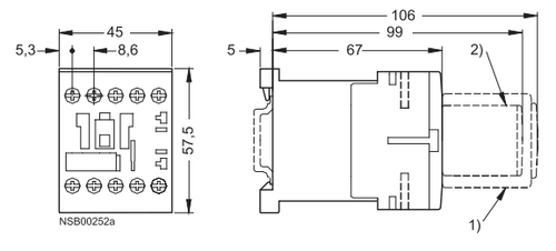 Siemens 3RH1131-1AB00 dimensions