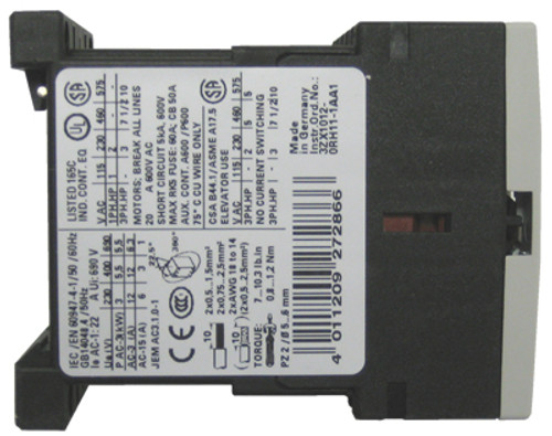 Siemens 3RT1017-1AB01 side label