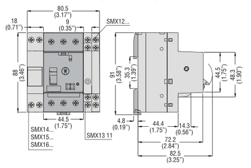 Lovato 11SM1B24 dimensions