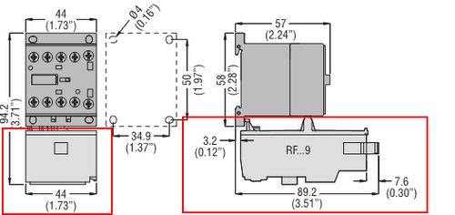 Lovato 11RF905 dimensions