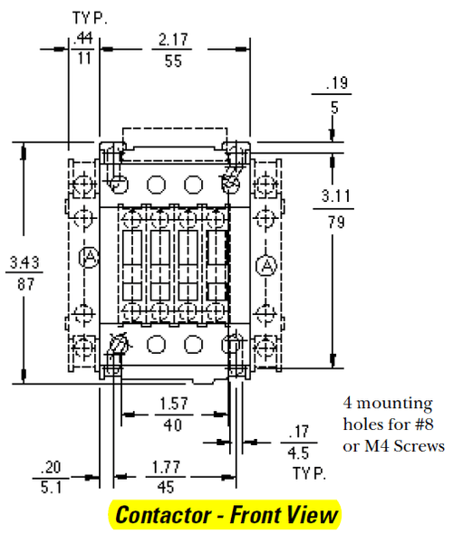 GE CL04A310M1 front dimensions