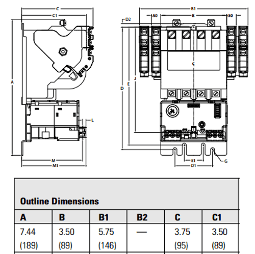 Siemens 14DUD32AC dimensions