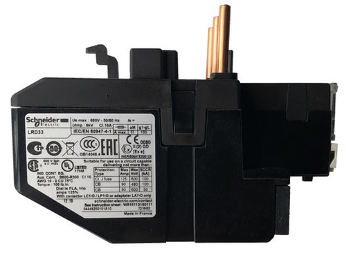 Schneider LRD3322 thermal overload relay side view