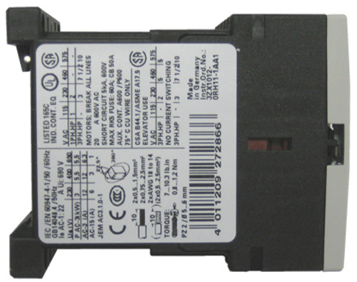 Siemens 3RT1017-1AK61 side label