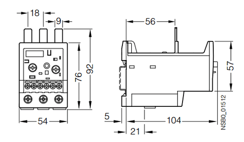 Siemens 3RB2036-1UB0 dimensions