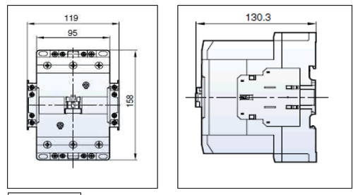 Benshaw RC-150A-56AC120 RediStart 150A 3-pole contactor dimensions