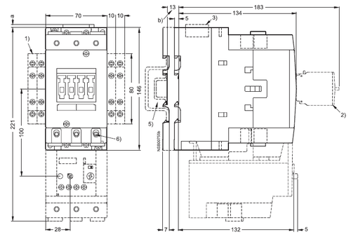 Siemens 3RT2045-1AC20 dimensions