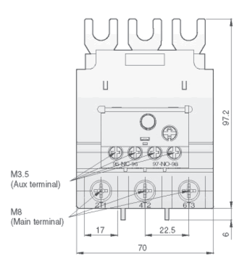 Benshaw RMSO-95-42A front dimensions