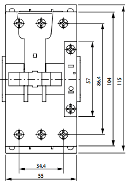 Moeller DILM65 480 volt front dimensions