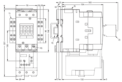 Siemens 3RT2046-1AL20 dimensions