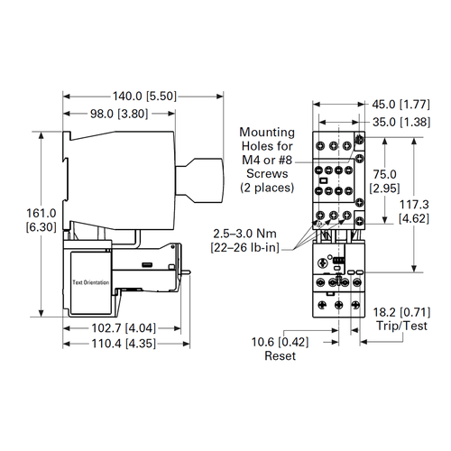 Eaton XTAE018C10A5E045 dimensions