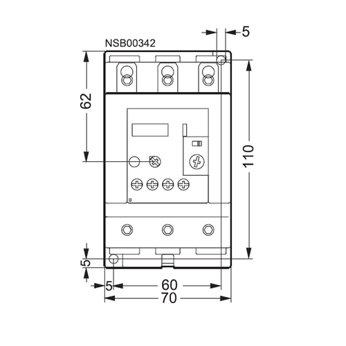 Siemens 3RU2146-4FB0 front dimensions