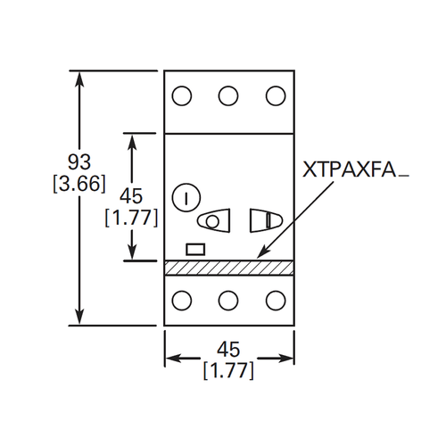 Eaton XTPBP16BC1 front dimensions