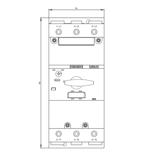 Siemens 3RV2041-4KA10 front dimensions