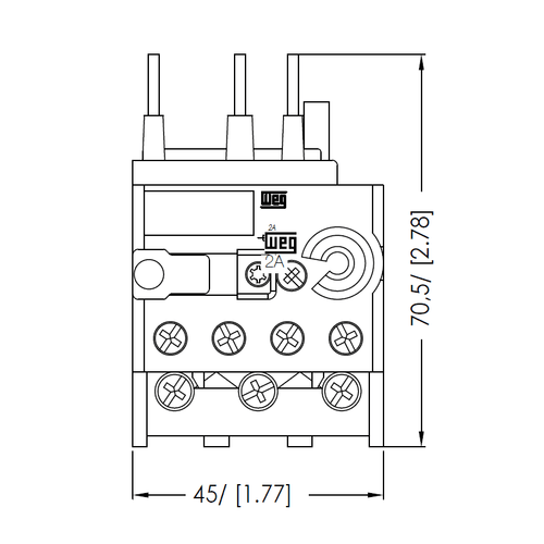 WEG RW27-1D3-U032 front dimensions