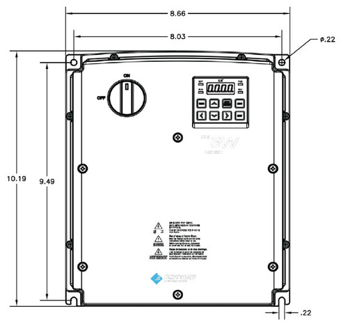 Benshaw RSI-003-SW-24 Front Dimensions