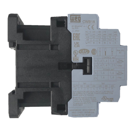 WEG CWB18-11-30D15 Side Label