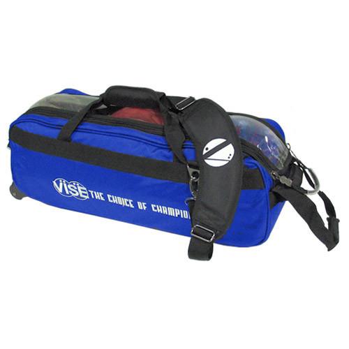 VISE 3 Ball Clear Top Roller Tote Blue The Bowler Depot