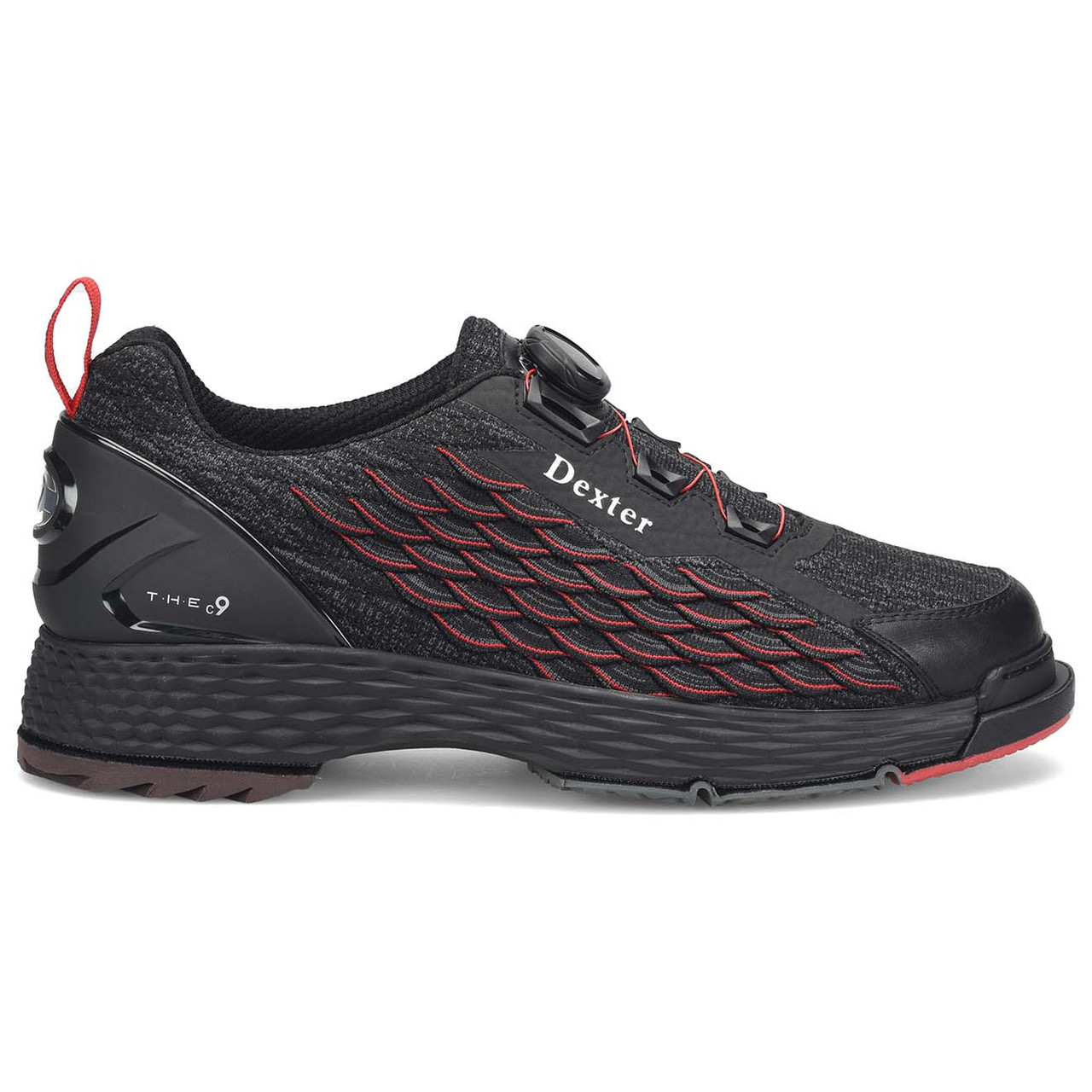 Dexter Mens THE C9 Knit BOA Black / Red | The Bowler Depot