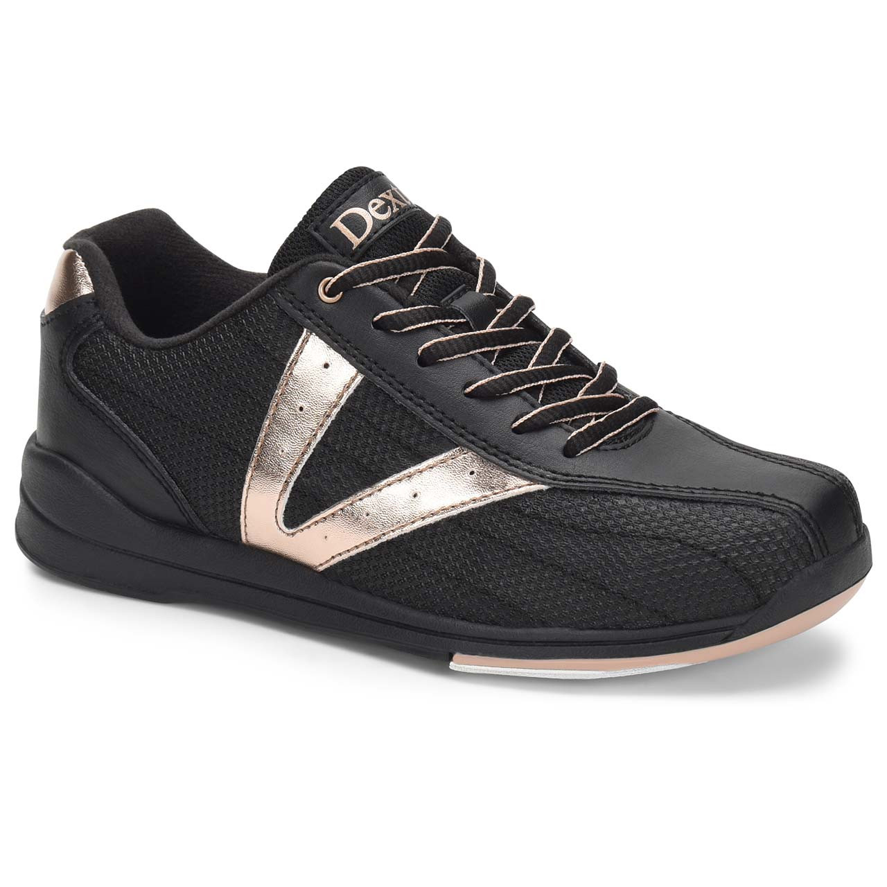 Dexter Womens Vicky Black / Rose Gold | The Bowler Depot