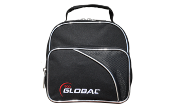 900 Global Deluxe 2 Ball Roller Bowling Bag- Black/Red/Silver