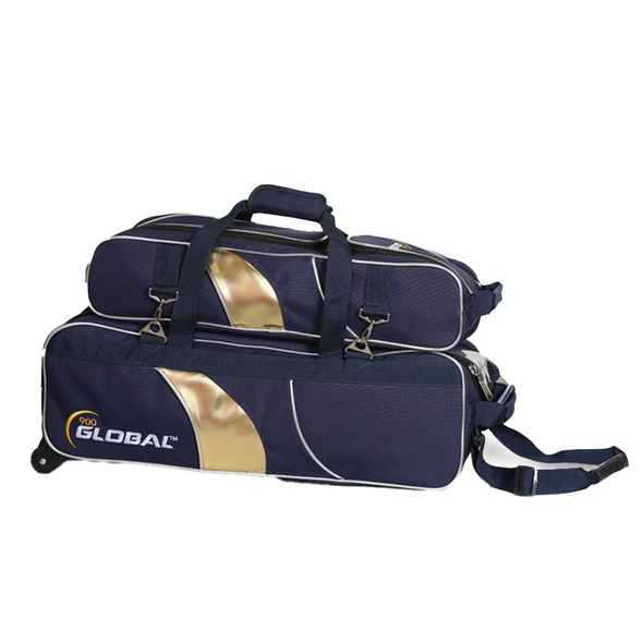 900 Global 3 Ball Deluxe Travel Tote Blue / Gold - 900 Global $ 109.95