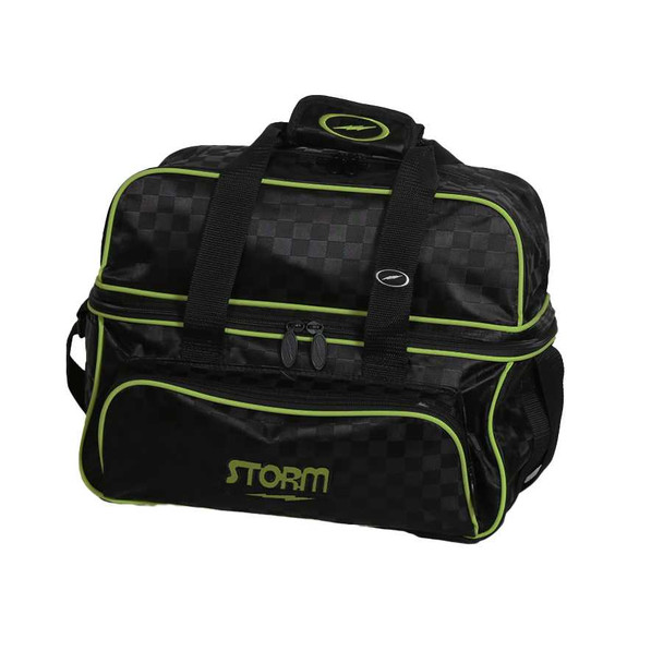 Storm 2 Ball Tote Deluxe Checkered Black / Lime | Storm $ 49.95