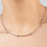  LOOP Cubic Zirconia Necklace - rose gold vermeil 