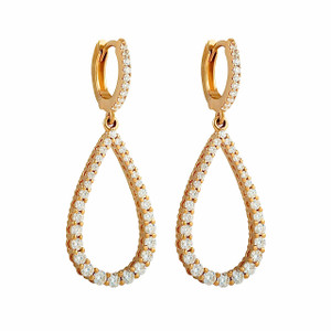  STELLA Moissanite Dangle Earrings gold 