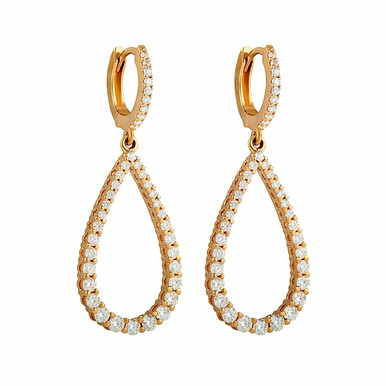 STELLA Moissanite Dangle Earrings 14k Gold