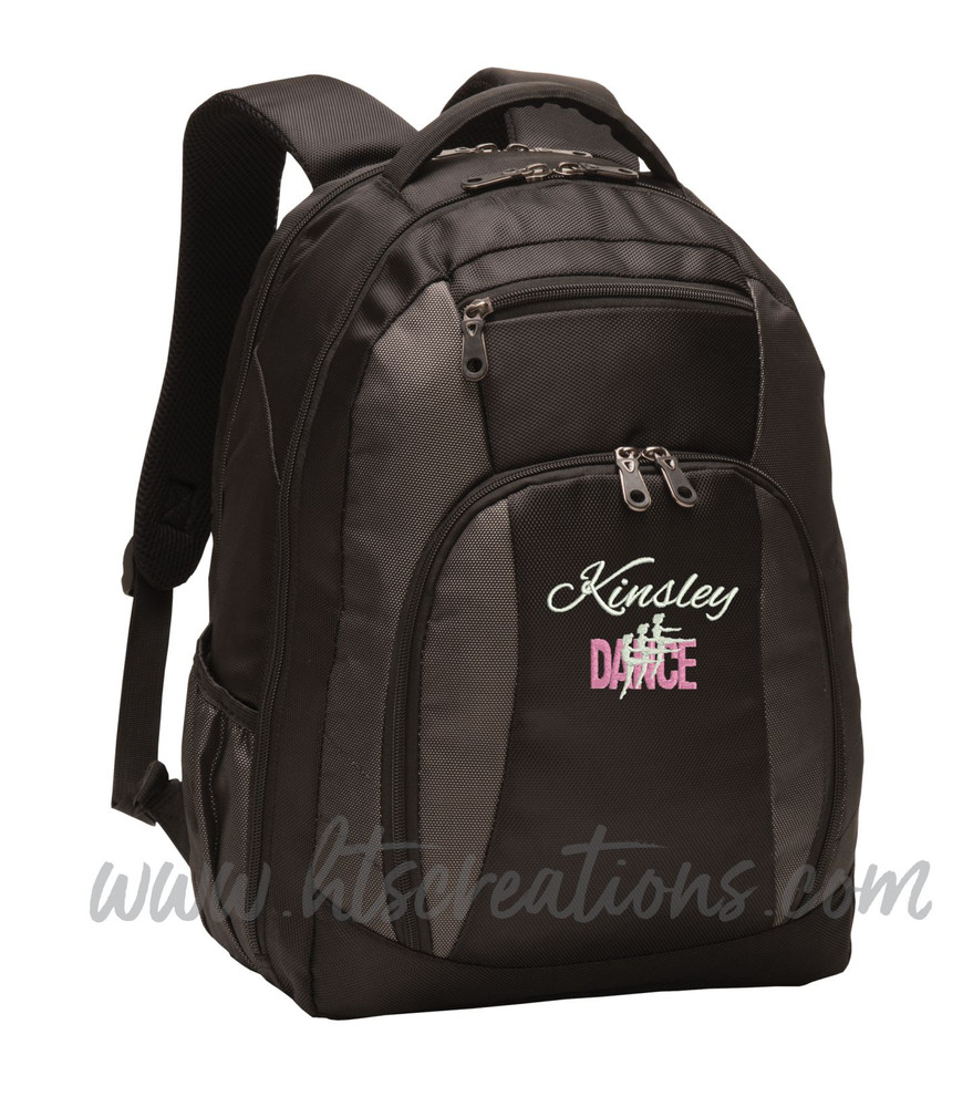 Dancers Dance Ballet Modern Personalized Embroidered Backpack  with Waterbottle Holder FONT Style ALEXIZ