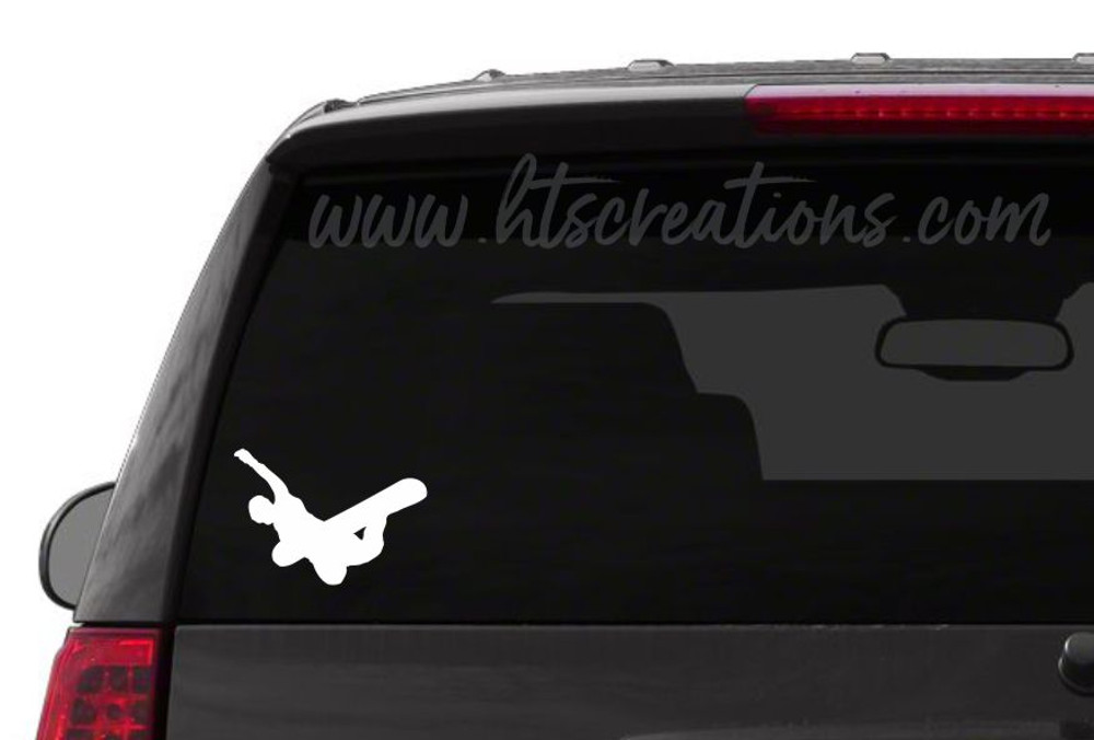 Snowboarder Ski Snowboarding Downhill Extreme Sports Vinyl Decal Laptop Car Mirror Truck WHITE