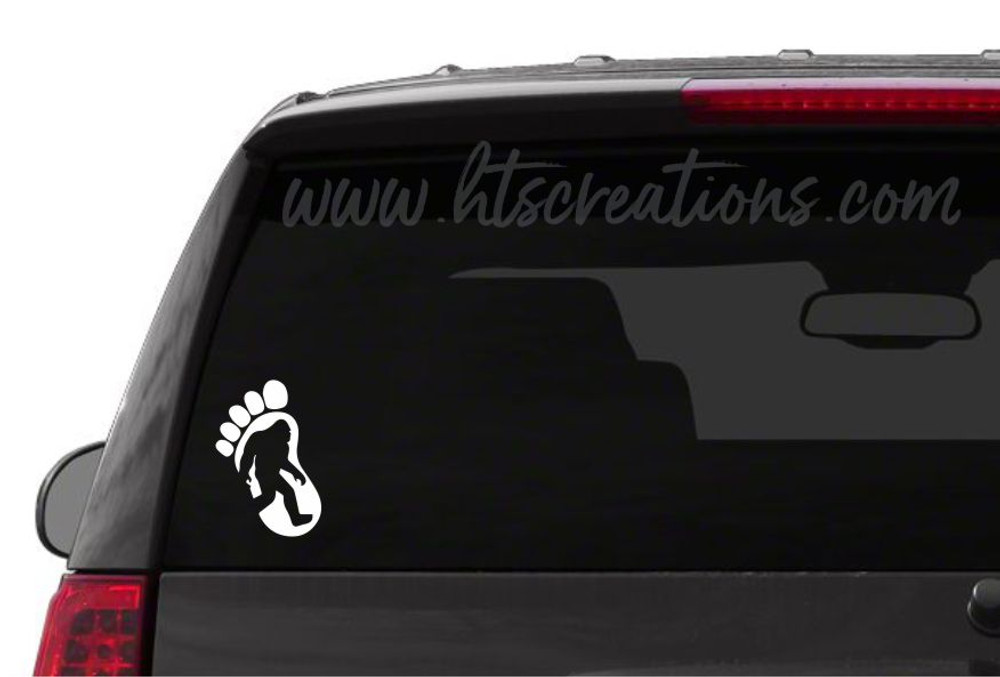 Big Foot Yeti Sasquatch Footprint  Left Foot Adventure Hiking Hunting Vinyl Decal Laptop Car Mirror Truck Mirror