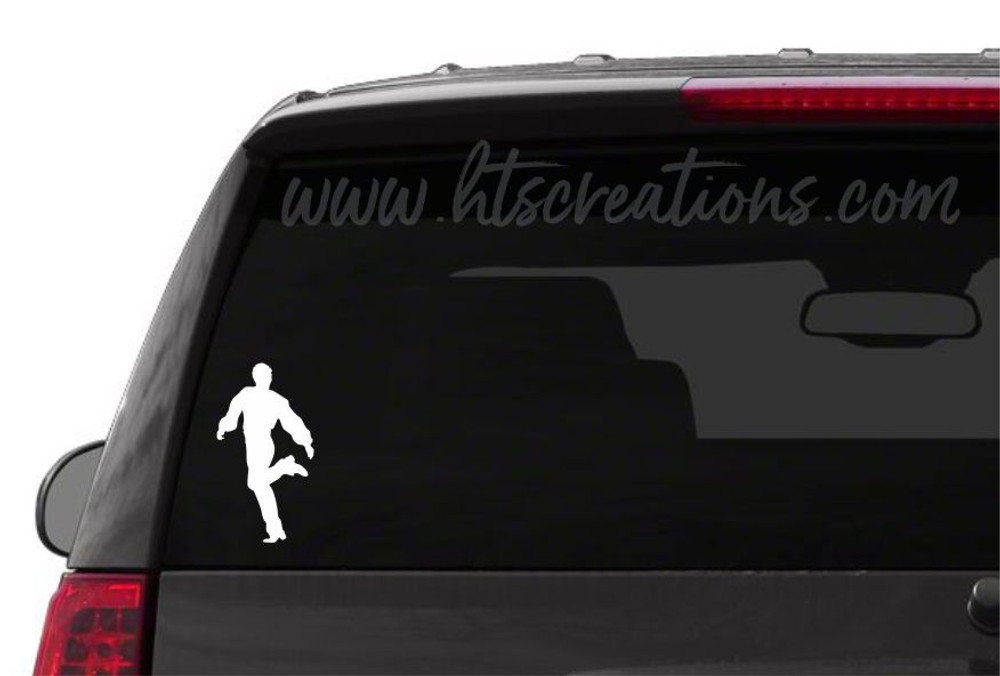 Irish Dancer Male Boy Feis Dance Kick Tap Celtic Gaelic Vinyl Decal Laptop Car WHITE