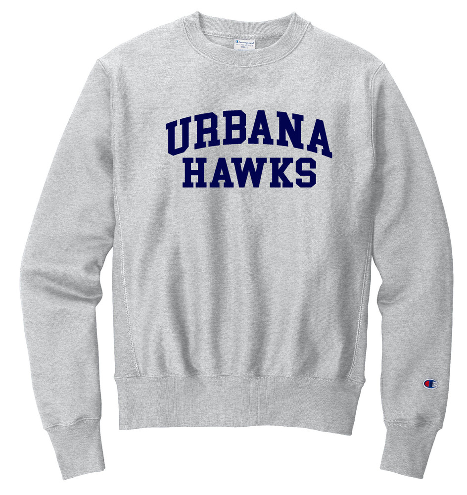 Urbana Hawks Crewneck Cotton Sweatshirt Reverse Weave CHAMPION Many Colors Available Sz S-3XL ASH
