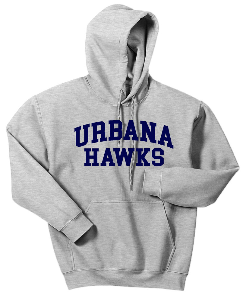 Urbana Hawks Cotton Hoodie Sweatshirt Many Colors Available SZ S-3XL SPORTS GREY