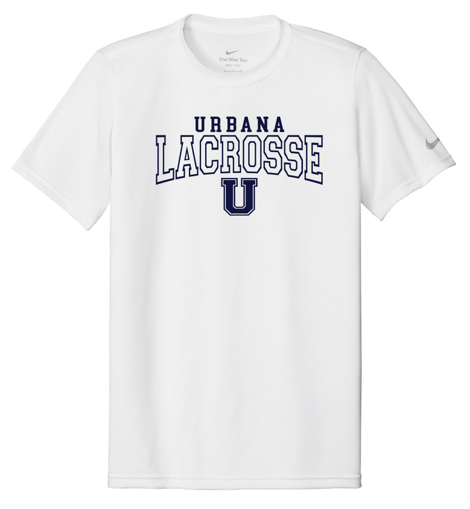 Urbana Hawks LACROSSE T-shirt NIKE Performance Dri-FIT Many Colors Available Sz S-3XL WHITE