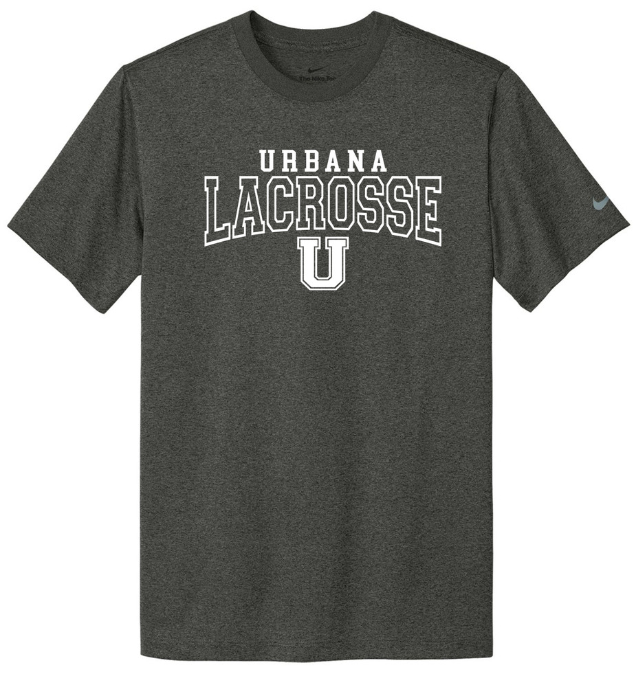 Urbana Hawks LACROSSE T-shirt NIKE Performance Dri-FIT Many Colors Available Sz S-3XL  DK SMOKE HEATHER
