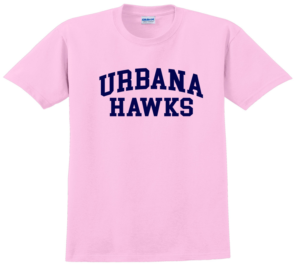 Urbana Hawks LACROSSE T-shirt Cotton Many Colors Available YOUTH SZ S-XL LT PINK