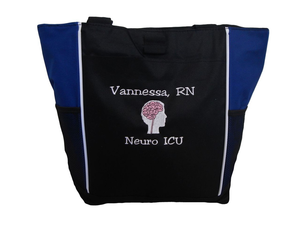 Neuro Neurosurgeon Brain ICU Medical Nursing Nurse ER ROYAL BLUE Tote Bag Font Style JESTER