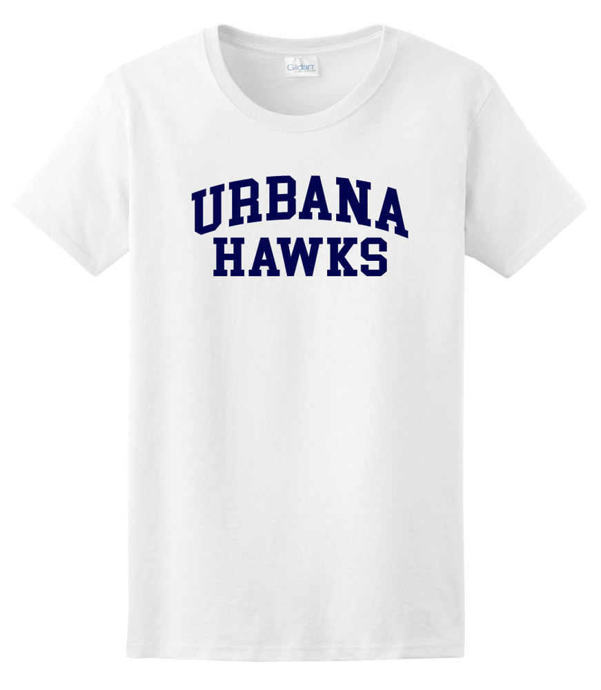 Urbana Hawks LACROSSE T-shirt Cotton Many Colors Available LADIES SZ S-3XL WHITE