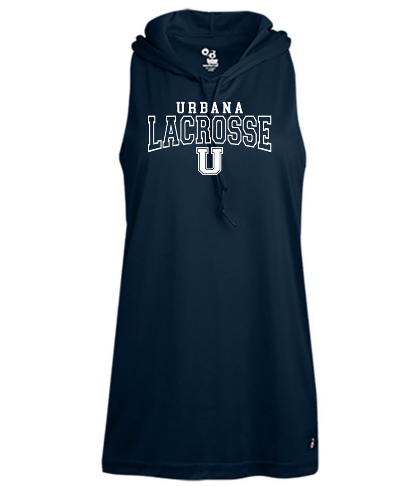 Urbana Hawks LACROSSE T-shirt Performance BADGER B-Core Hooded Sleeveless Racerback Tank Top Many Colors Available LADIES SZ XS-4XL NAVY