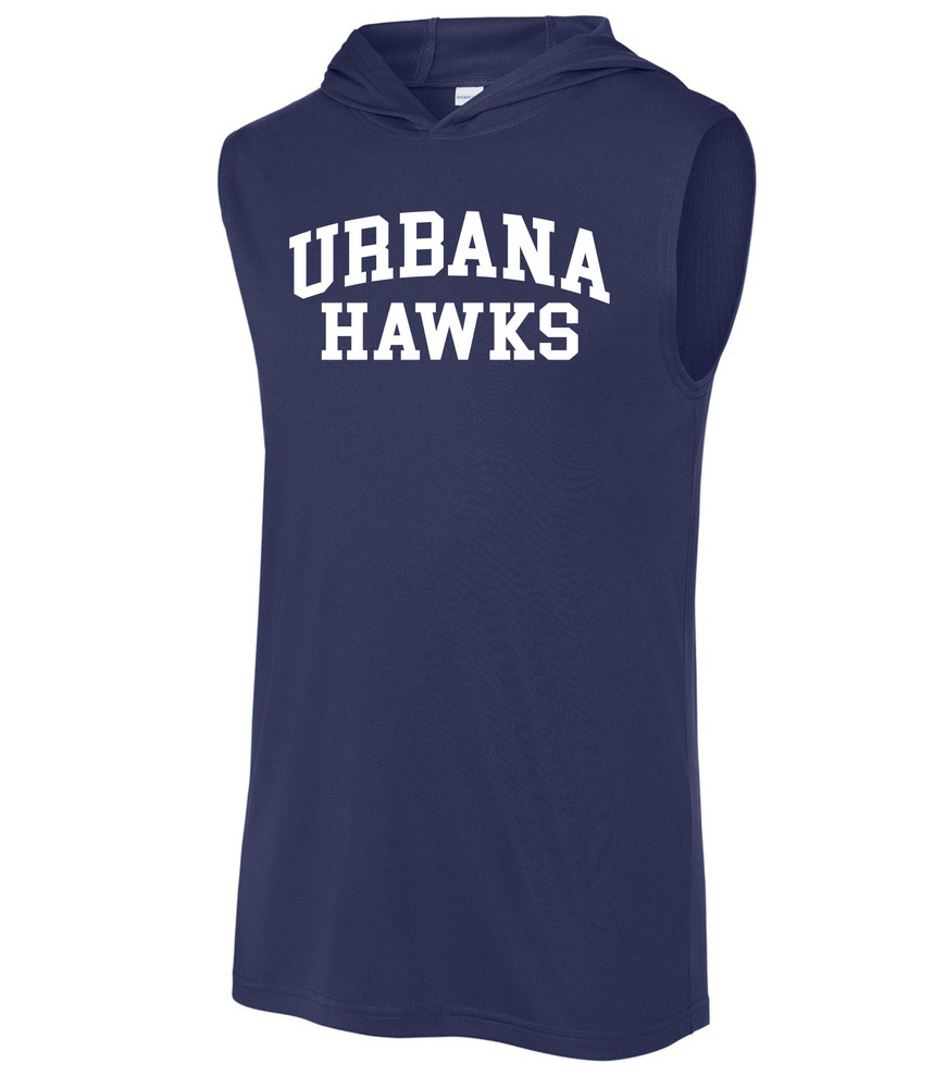 Urbana Hawks LACROSSE Hoodie Performance Sleeveless SPORT TEK T-shirt Many Colors Available  Sz S-2XL NAVY