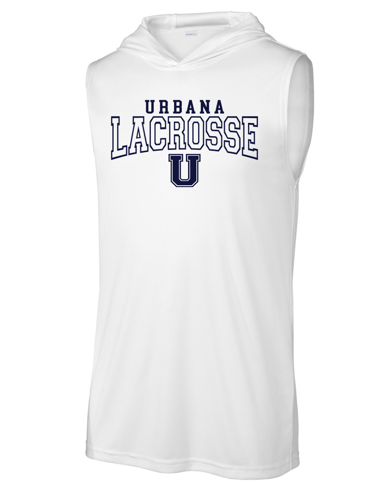 Urbana Hawks LACROSSE Sport Tek Hoodie Performance Sleeveless T-shirt Many Colors Available Sz S-2XL  WHITE