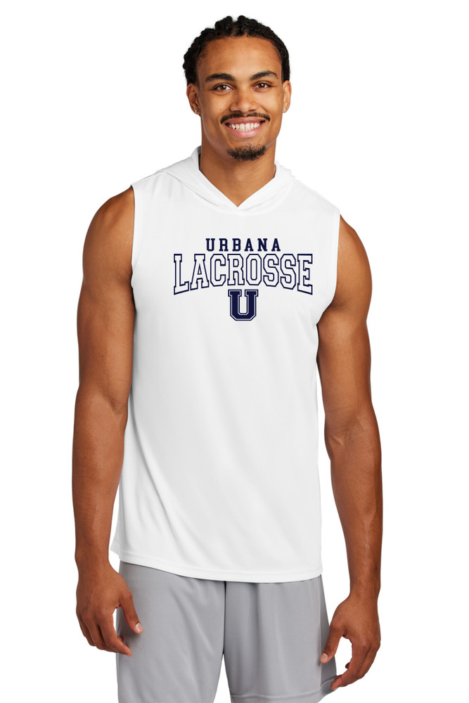 Urbana Hawks LACROSSE Sport Tek Hoodie Performance Sleeveless T-shirt Many Colors Available Sz S-2XL  WHITE